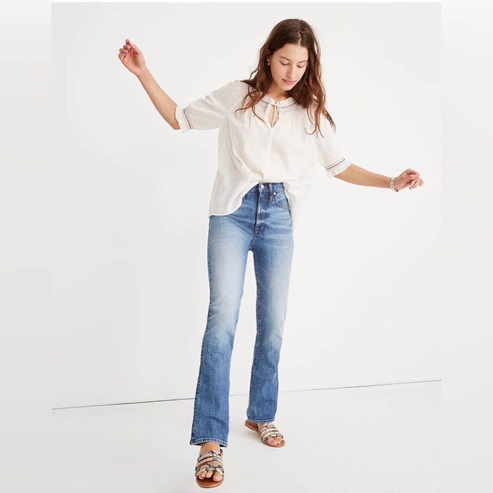 Madewell skinny flare / high rise jeans in Kenwick wash